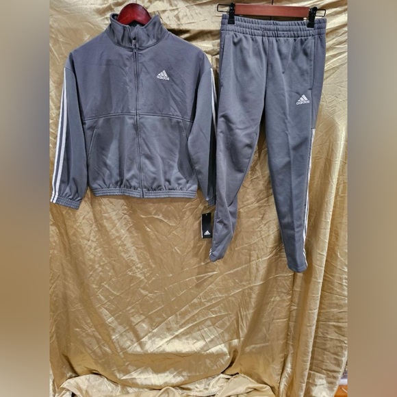 Kids' adidas Long Sleeve Zip Track Jacket adidas Fleece Pants - Picture 1 of 8